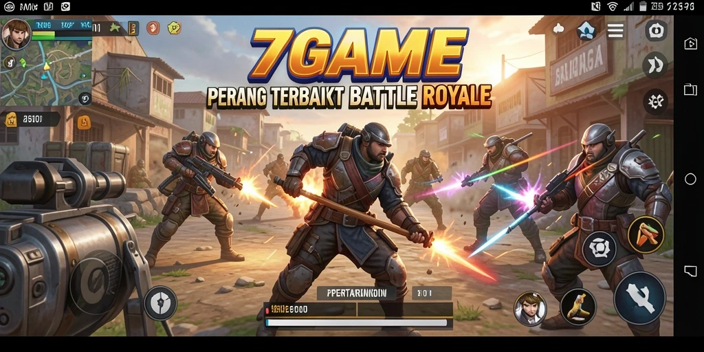 Gameplay seru dari 7GAME dalam pertempuran Battle Royale.