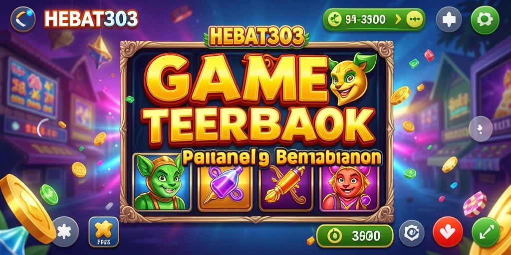 Tampilan permainan HEBAT303 dengan simbol slot yang berwarna-warni.