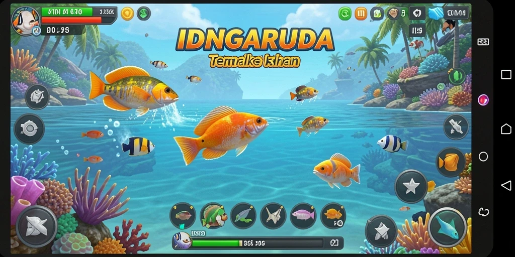 Screenshot IDNGARUDA menunjukkan momen seru menembak ikan.