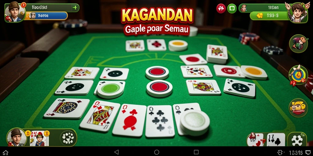 Tampilan seru gameplay Gaple KAGANDAN yang menantang.