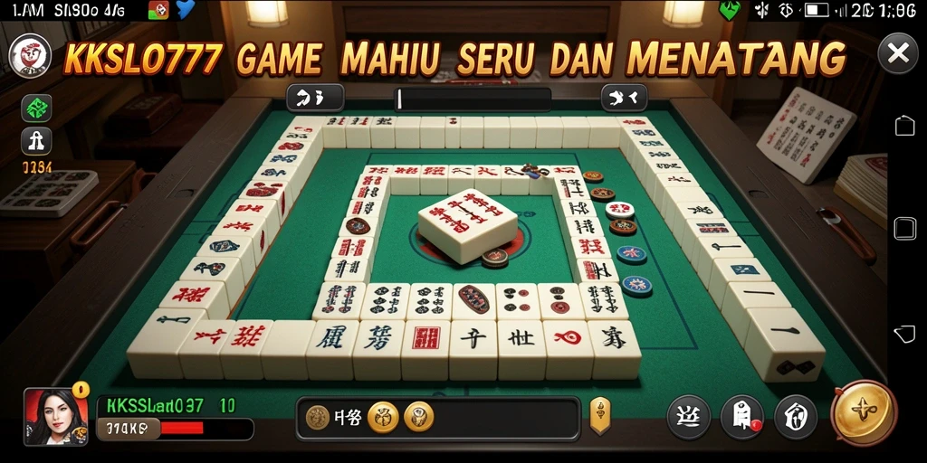 Tampilan utama KKSLOT777 yang menunjukkan aksi permainan Mahjong yang seru.