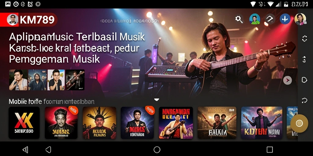 Tampilan screenshot KM789 dengan antarmuka musik yang menarik.