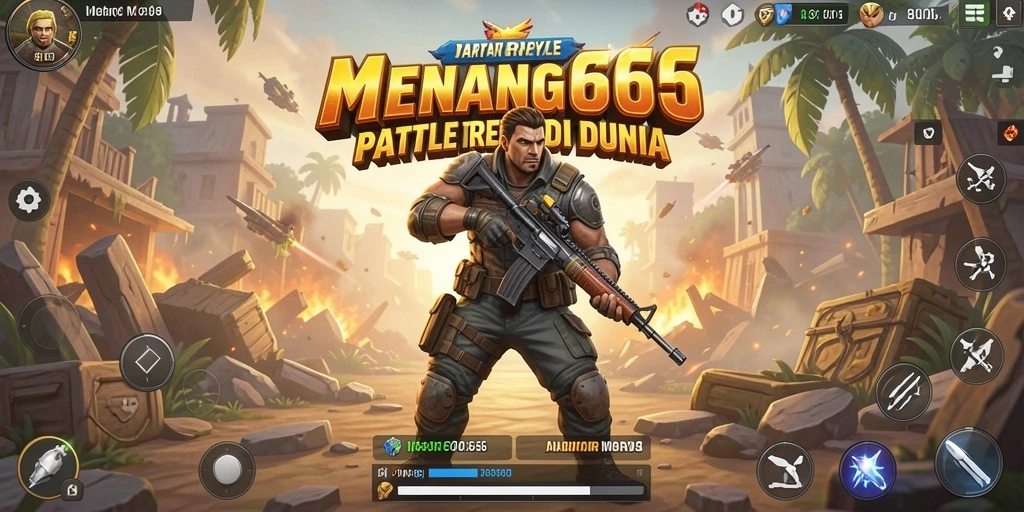 Screenshot MENANG666 menampilkan aksi seru dalam mode Battle Royale.