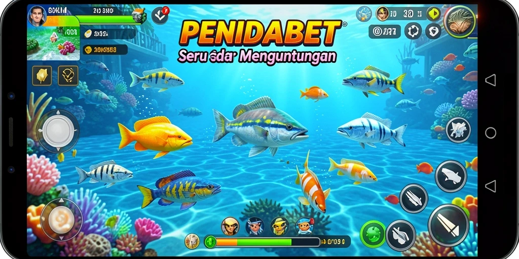 Gameplay seru PENIDABET dengan aksi menembak ikan.