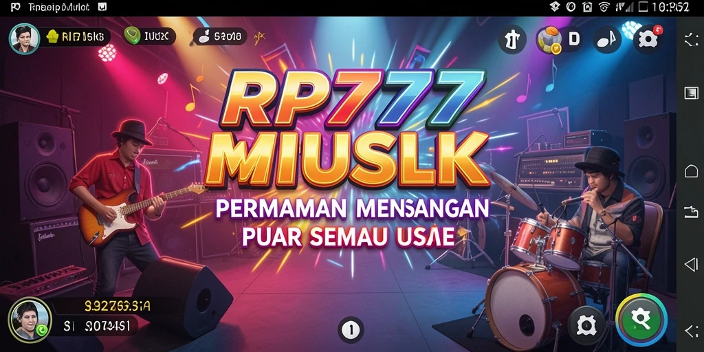 Screenshot gameplay RP777 menampilkan pemain berinteraksi dengan musik.