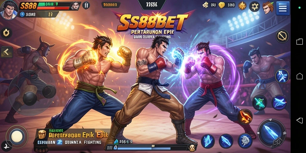 Gameplay SS88BET menampilkan aksi pertarungan yang intens dan grafis yang memukau.