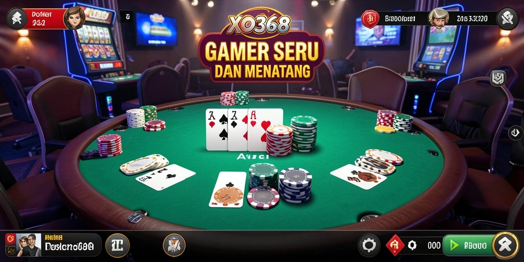 Screenshot menunjukkan aksi seru dalam permainan Poker di XO368.